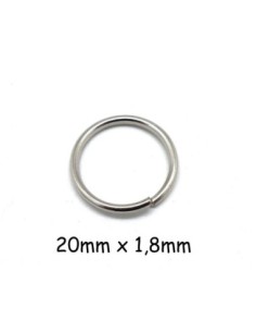 15 anneaux de jonction épais, résistant en métal argenté 20mm x 1,8mm - Anneaux brisés 2