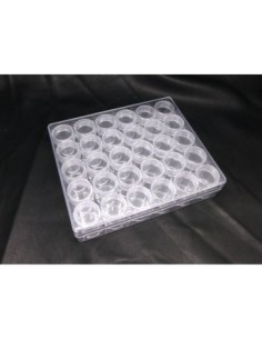 Boite de rangement perles scrapbooking avec 30 boites rondes fermeture vis en plexiglas rigide 2