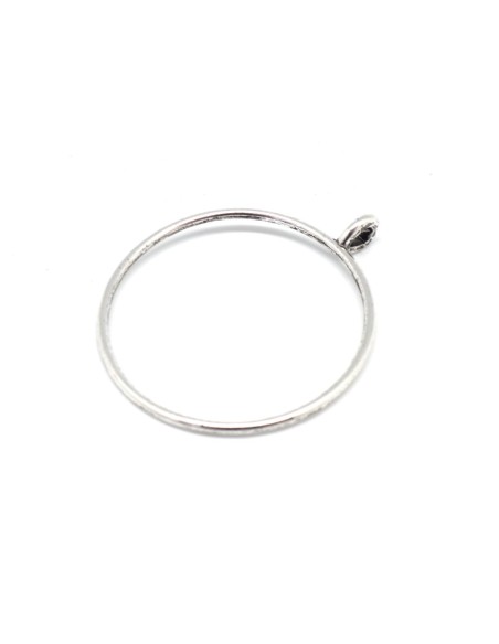 Pendentif anneau en métal argenté 59mm pas cher