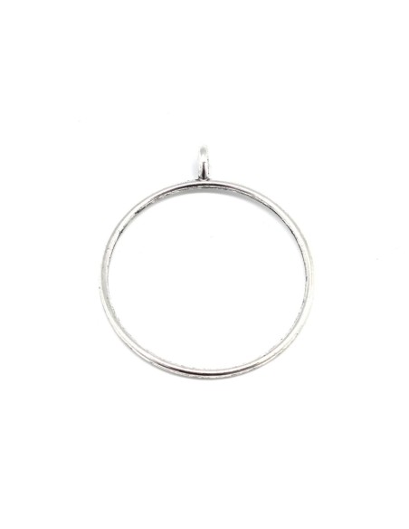 Support pendentif créole argenté 59mm