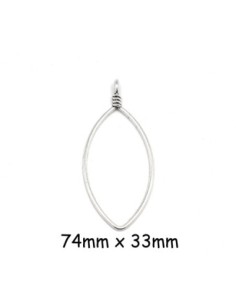 Pendentif en forme de goutte en métal argenté