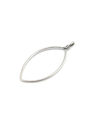 Pendentif créole en forme de losange en métal argenté