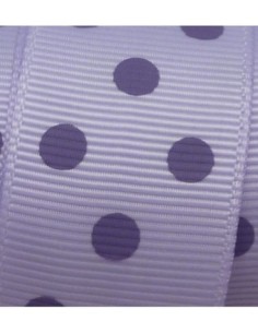 50cm de Ruban Galon plat 25mm à pois violet sur fond mauve