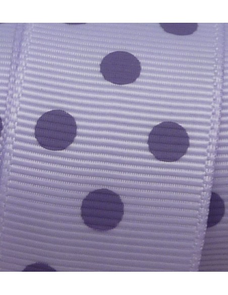 50cm de Ruban Galon plat 25mm à pois violet sur fond mauve