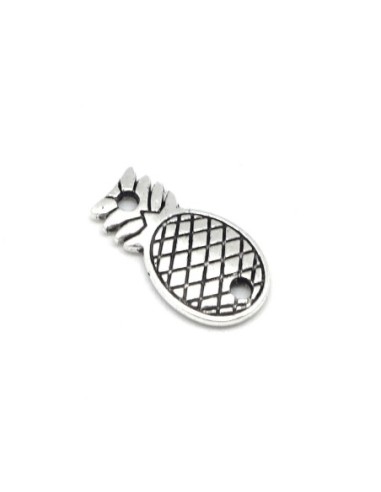 perle connecteur ananas en métal argenté pas chère