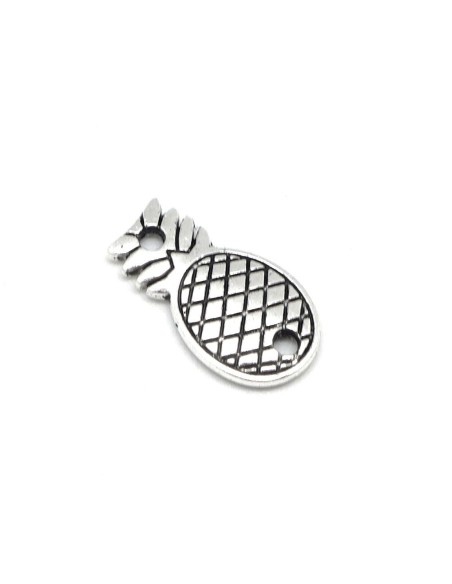 perle connecteur ananas en métal argenté pas chère