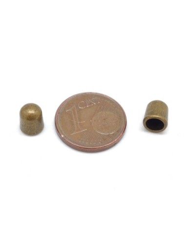 Perle de finition bronze en métal pour cordon de 4mm