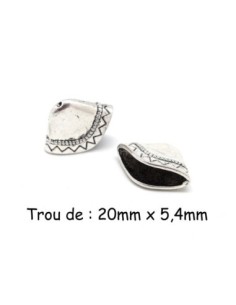 Embout conique Calotte, coupelle, cache nœud, en métal argenté travaillé