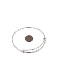 Bracelet jonc en métal argenté à agrémenter 6,5cm bangle  2