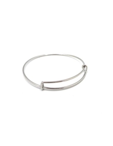 jonc en métal argenté à agrémenter 6,5cm bangle 