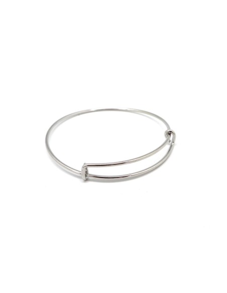 jonc en métal argenté à agrémenter 6,5cm bangle 