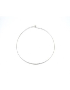 tour de cou rigide jonc torque en métal argenté brillant blanc 14cm