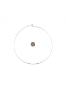 tour de cou rigide jonc torque en métal argenté brillant blanc 14cm 2