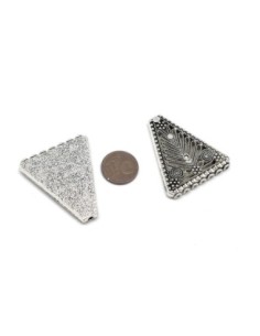 Pendentif Connecteur intercalaire triangle en métal argenté style ethnique 2