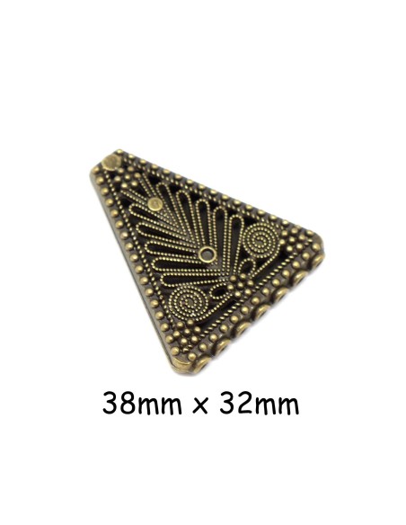 Pendentif Connecteur triangle en métal couleur bronze style ethnique