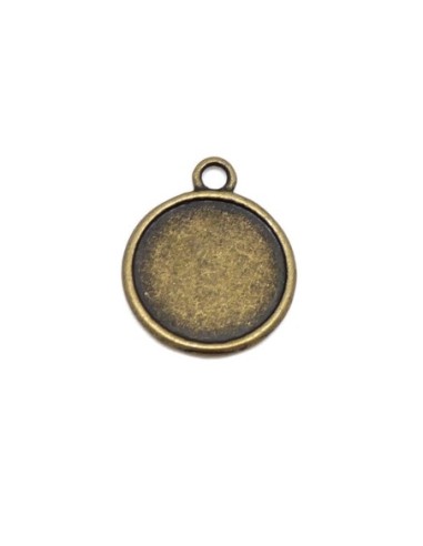 Pendentif pour cabochon de 17mm métal couleur bronze