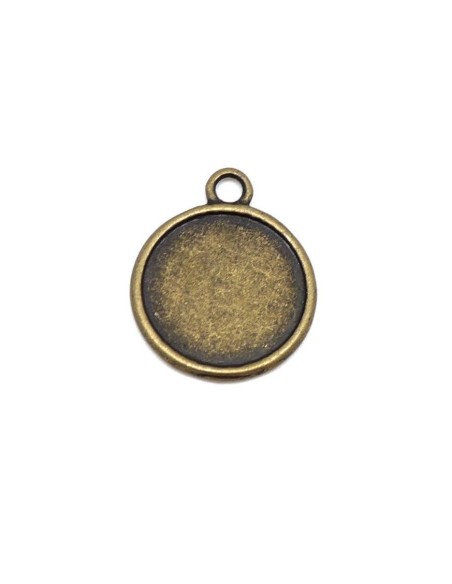 Pendentif pour cabochon de 17mm métal couleur bronze