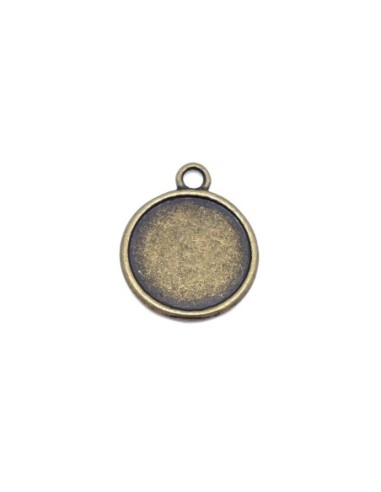 Pendentif support pas cher pour cabochon de 17mm métal couleur bronze