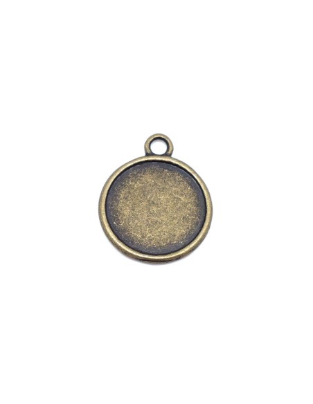 Pendentif support pas cher pour cabochon de 17mm métal couleur bronze