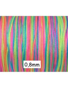 Fil de jade 0,8mm multicolore arc en ciel bracelet shamballa wrap