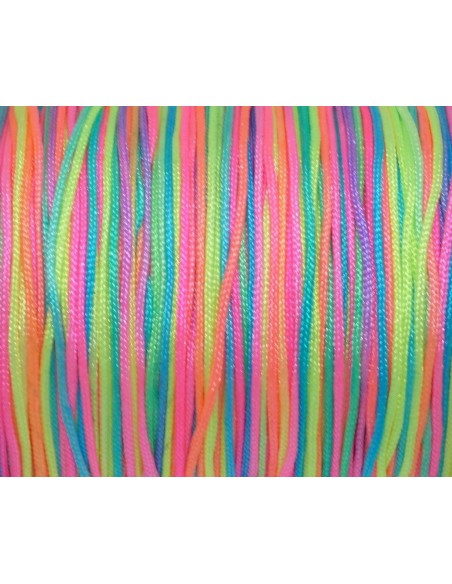 Fil nylon synthétique 0,8mm multicolore arc en ciel bracelet shamballa wrap