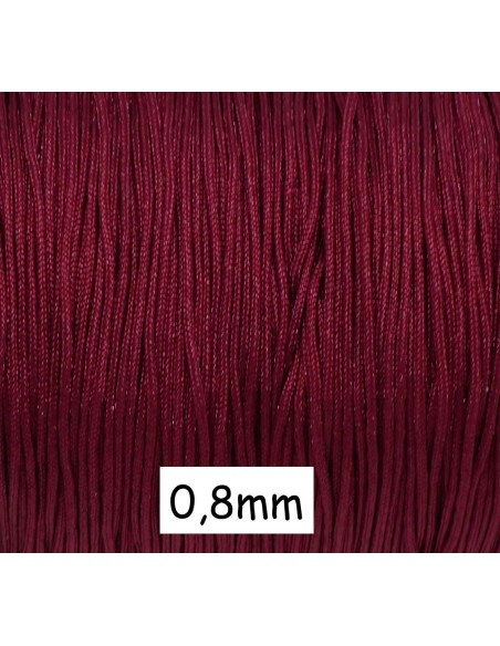 Fil de jade 0,8mm rouge grenat idéal bracelet fin avec noeud coulissant