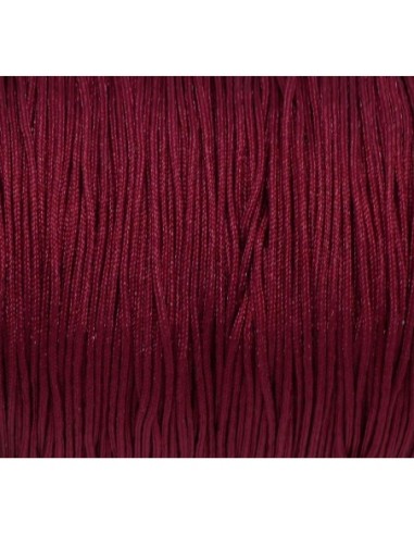 Fil nylon tressé 0,8mm rouge bordeaux idéal bracelet fin avec noeud coulissant