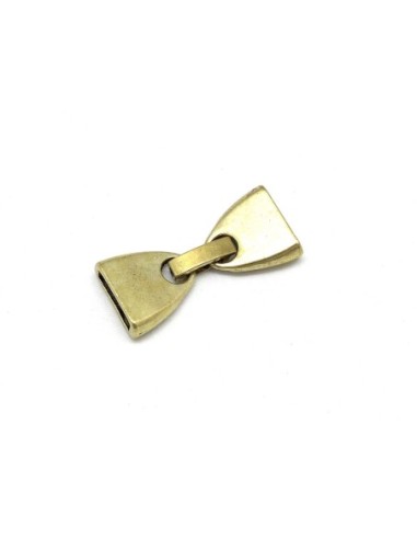 Fermoir clip pour lanière cuir 10mm en métal doré pâle