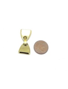 Fermoir clip pour lanière cuir 10mm en métal doré pâle 2