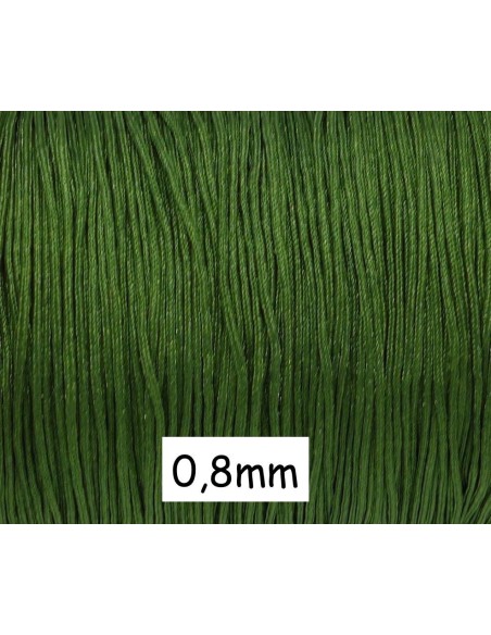 Fil de jade 0,8mm vert olive - fil nylon tressé - jade string