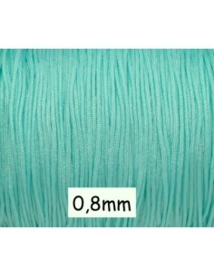 Fil de jade 0,8mm bleu vert opaline clair - fil nylon tressé - jade string