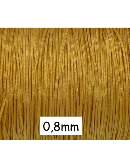 Fil de jade 0,8mm jaune ambre - fil nylon tressé - jade string