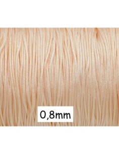 Fil de jade 0,8mm orange saumon très clair bisque - fil nylon tressé - jade string