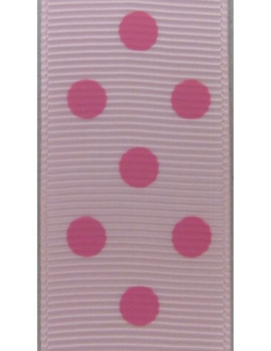 50cm de Ruban Galon plat 25mm à pois rose vif...