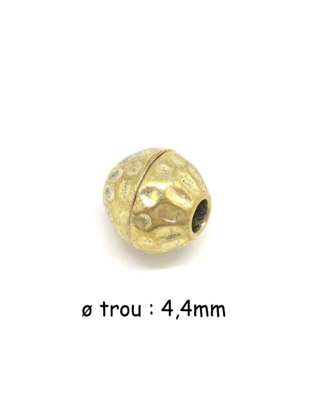 Fermoir aimanté doré pale pour cordon cuir de 4mm