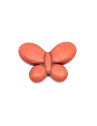 perle papillon en pierre synthétique orange pas chère