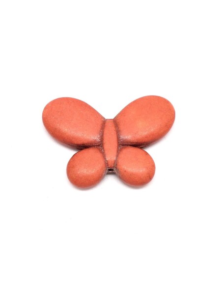 perle papillon en pierre synthétique orange pas chère