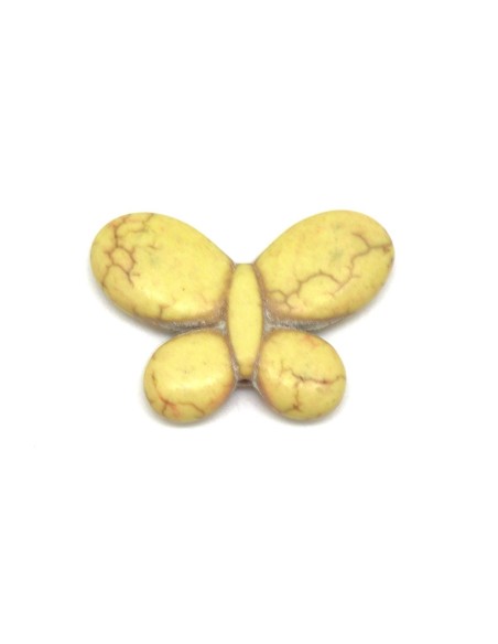 perle papillon imitation "Howlite" jaune pas chère