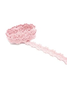 Ruban Galon dentelle fantaisie 18mm en coton rose clair 2