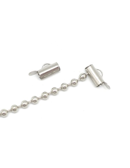 Embout tube pour tissage de perles en métal argenté - 10mm