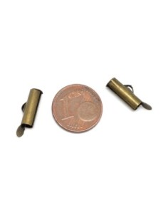 Embout tube pour chaîne bille, tissage perle en métal de couleur bronze - 13mm 2