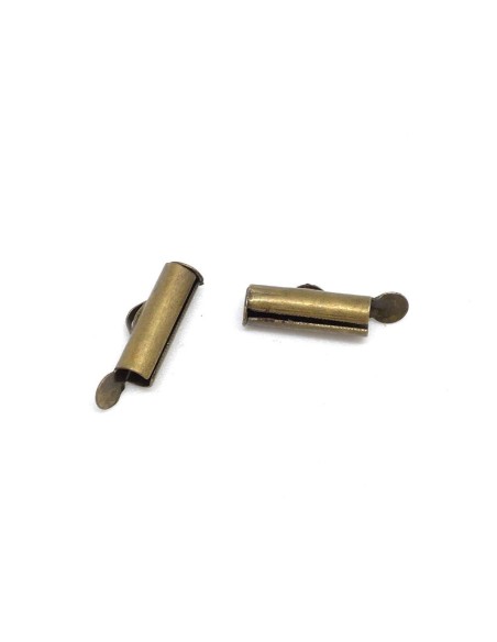 Embout tube pour tissage perle en métal de couleur bronze - 13mm