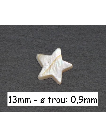 Perle étoile en nacre de couleur ivoire nacré