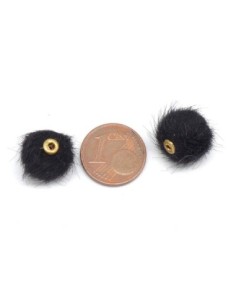 perle pompon ronde noire 10mm 2
