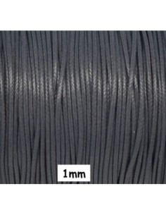Cordon polyester enduit 1mm souple gris foncé, ardoise brillant