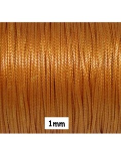 Cordon polyester enduit 1mm souple orange rouille style coton ciré brillant
