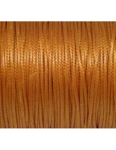 Cordon polyester enduit 1mm souple orange rouille style coton ciré brillant 2