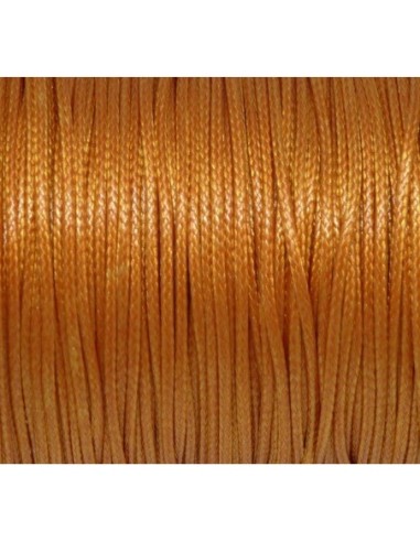 Cordon style coton ciré brillant résistant orange rouille 1mm