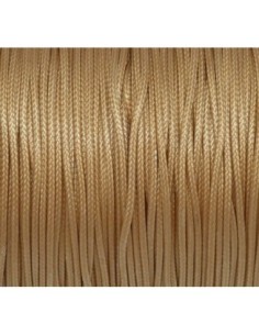 Cordon polyester enduit 1mm souple beige ocre sable style coton ciré brillant 2