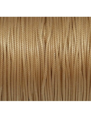 Cordon imitation coton ciré brillant en polyester enduit 1mm beige sable